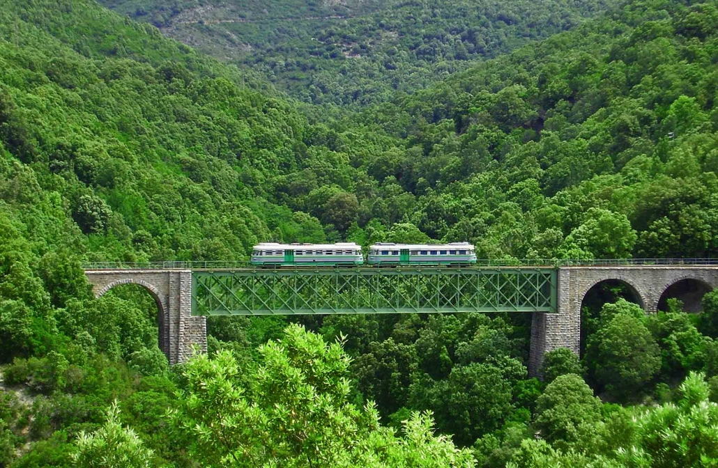 Little Green Train of Sardinia bridge